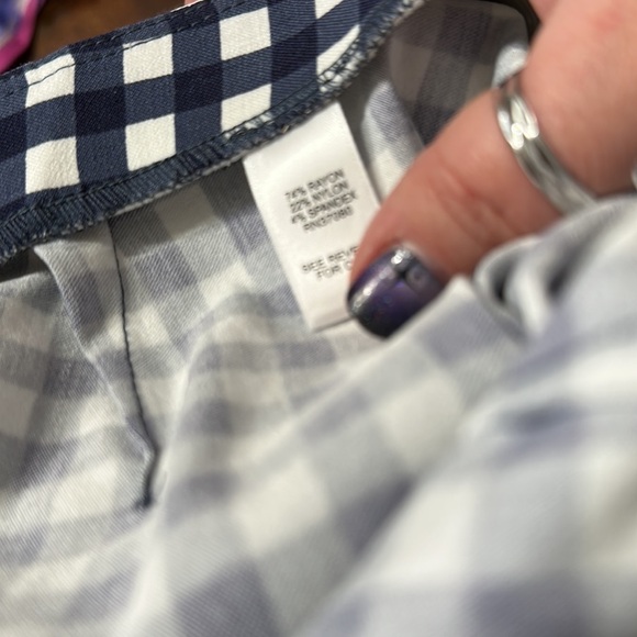 EST 1946 blue &white checked pencil skirt Sz 12 - Picture 6 of 6
